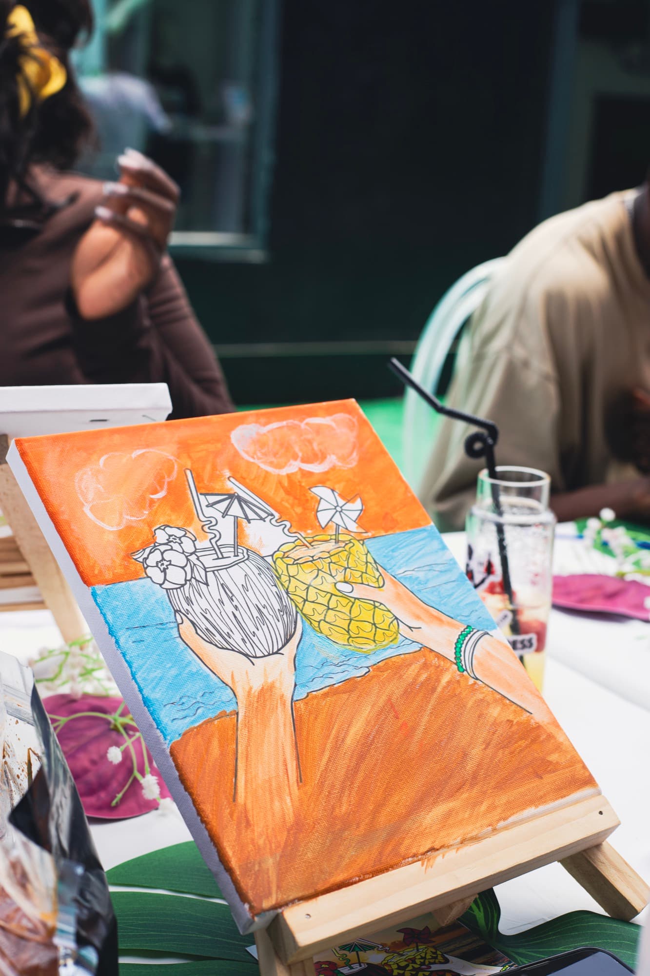 A finished painting from the Sip & Paint session.