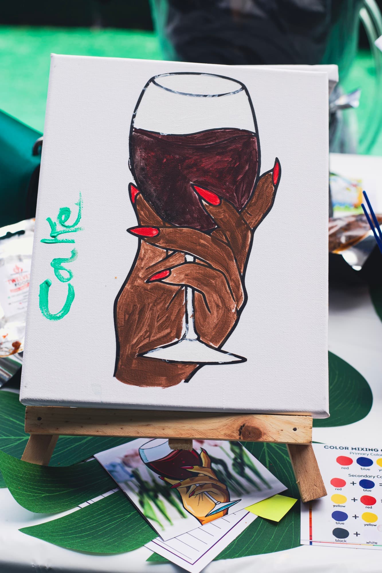 A finished painting from the Sip & Paint session.